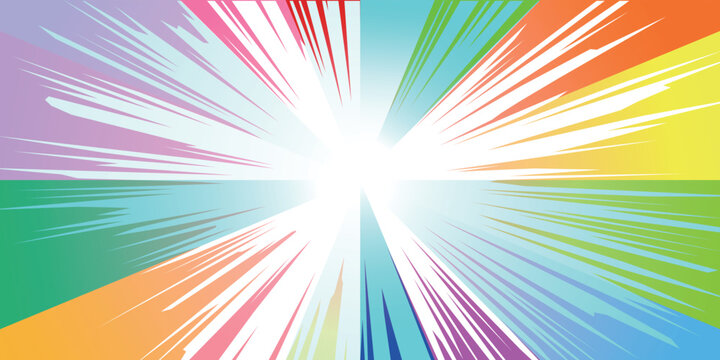 Colorful Radial Speed Lines Background Graphic Illustration