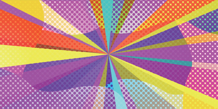 Vibrant Pop Art Style Radial Burst Background Illustration