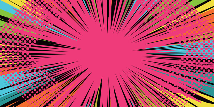 Colorful Pop Art Comic Book Style Burst Background