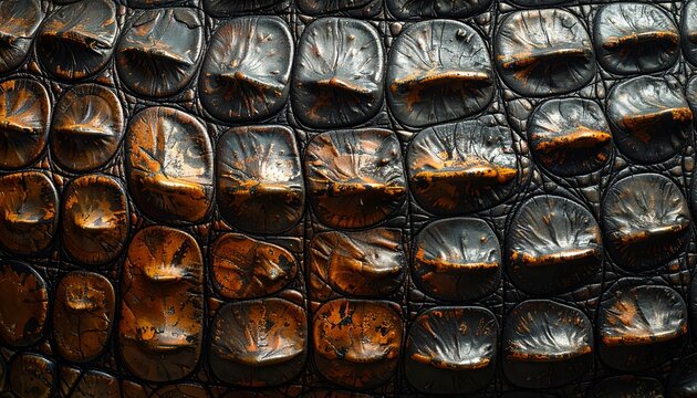 Crocodile Leather Texture Closeup Background.