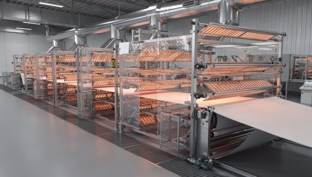 Moistureprofile controlled drying of coated web using infrared and hot air units showcasing advanced technology for uniform moisture reduction and product quality.