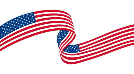 American flag ribbon vector illustration for patriotic concepts and design elements © Luqman