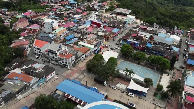 Otanche, Boyac&aacute; - Colombia. March 11, 2026. Aerial drone view of a municipality located 1,050 meters above sea level.