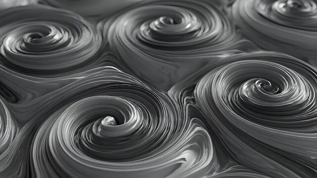 Abstract Swirling Black and White Fluid Dynamics Pattern.