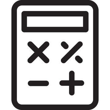 Sleek and Functional Calculator Line Icon for Financial Planning and Business Analytics, a versatile adobe stock vector graphic for digital projects and educational resources