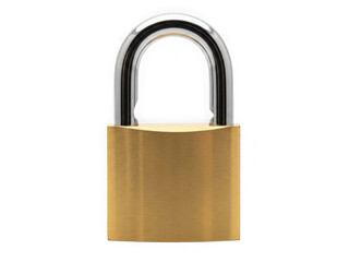 Fototapeta premium Golden padlock isolated on transparent background