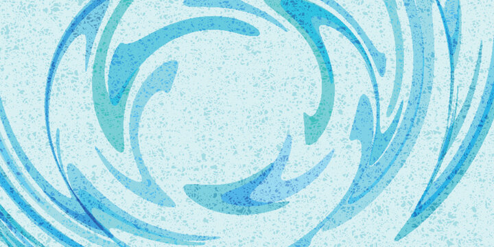 Dynamic swirl pattern with blue textured abstract wave background