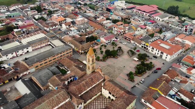 Tuta, Boyaca - Colombia. February 27, 2026. Aerial view with drone, it is one of the 123 municipalities of the department