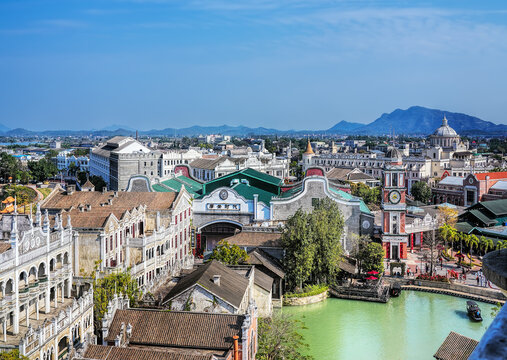 Jiangmen city, Kaiping, Guangdong, China. Chikan Ancient Town was built in 1649, designated as a National Historic and Cultural town, example of the quaint architectural style and folk customs.