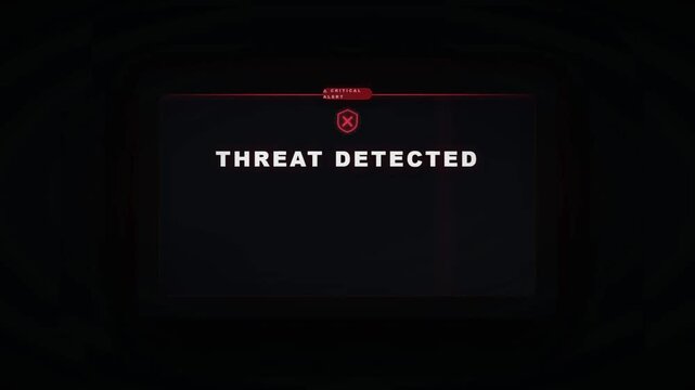 Critical cybersecurity threat detected warning interface with red alert popup