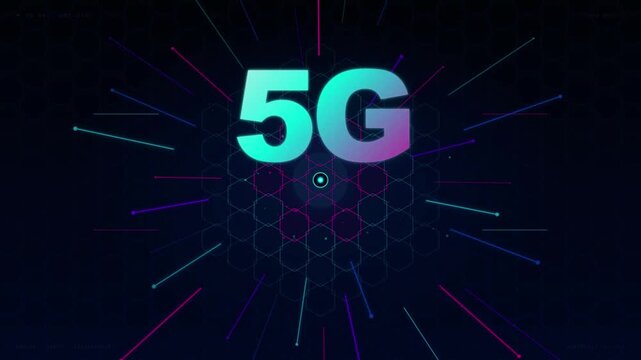 High speed 5G fifth generation mobile network technology concept interface