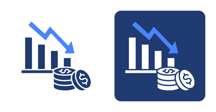 Market Loss icon, with contrast background.