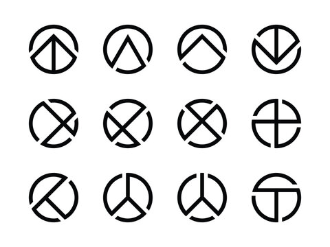 Zen Geometric Circle Logo Bundle - Minimalist Lifestyle Icon Set
