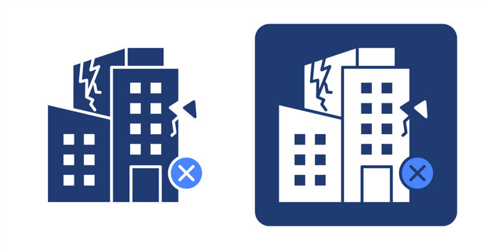 Business Failure icon, with contrast background.