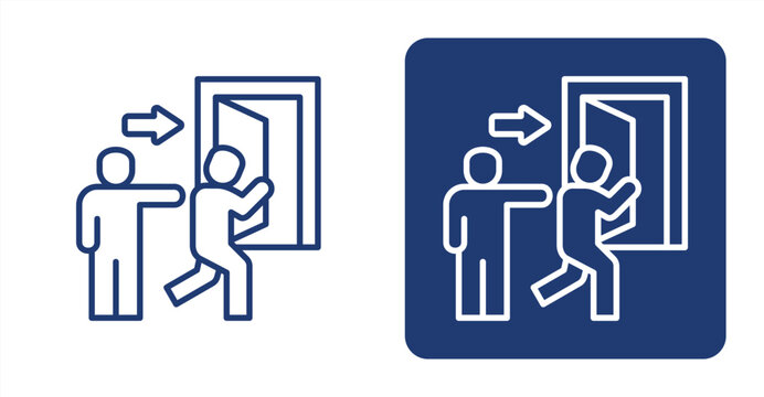 Layoff icon, with contrast background.