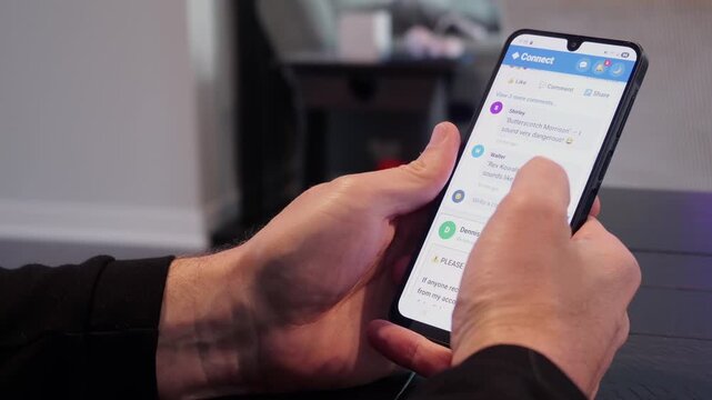 Middle Aged Man Encounters Cybersecurity Issue With Oversharing Social Media Platform - Invasive Memes Asking Personal Information Harvesting Concept