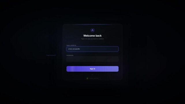 Secure user account login and authentication welcome back web form interface