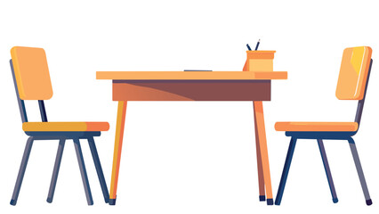 Fototapeta premium wooden table and chairs