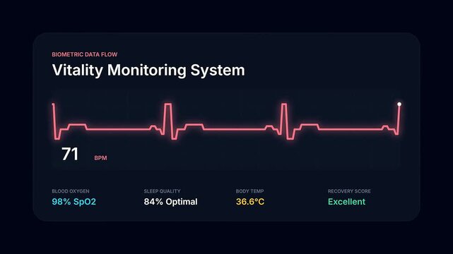Vitality Monitoring System Displaying Health Data