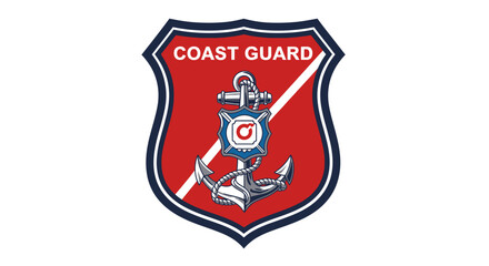Fototapeta premium Coast Guard Emblem Logo Badge.