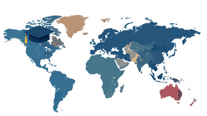 Fototapeta premium world map on white background