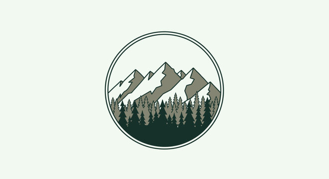Mountain Landscape Icon Graphic Design.