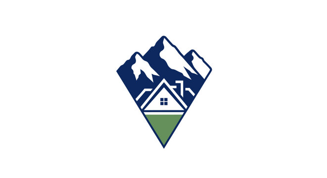 House Mountain Logo Design Element.