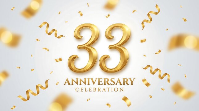 33rd Anniversary Celebration with Golden Confetti