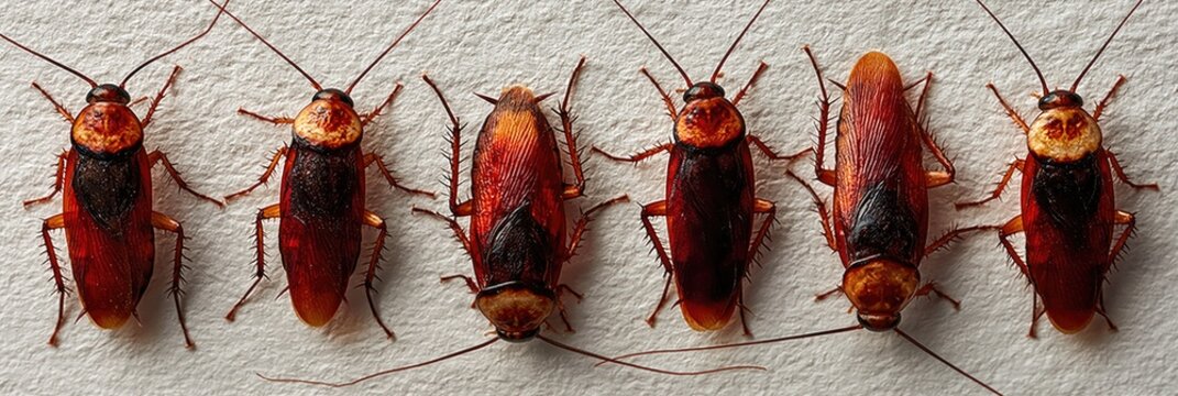 Cockroach concept with 6-legged insect pest