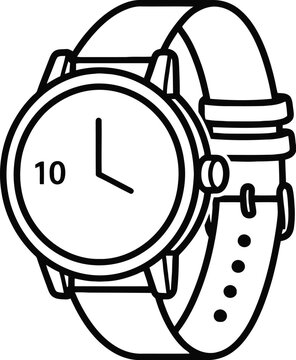 Simple watch with leather strap illustration