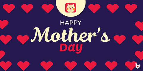 mother s day greeting card with cute dog and hearts © Raben
