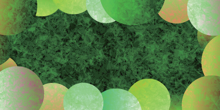 Abstract Green Textured Background With Circular Elements