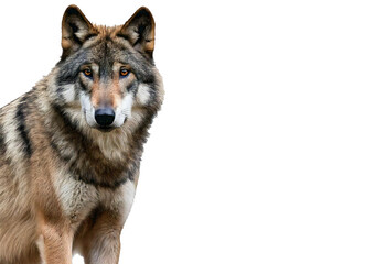 Fototapeta premium Gray wolf isolated on a transparent or white background