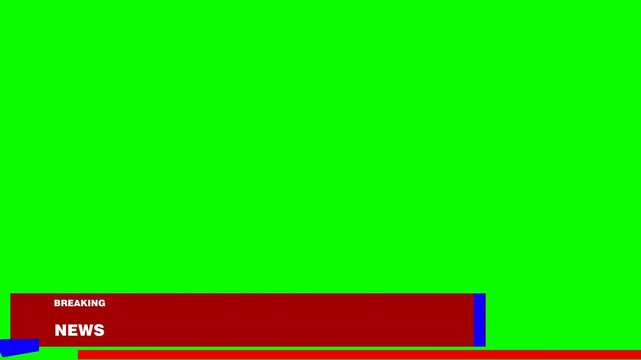Latest news template animation with blank areas, flat colors and green background.