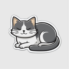 Fototapeta premium Cute cartoon cat sleeping peacefully