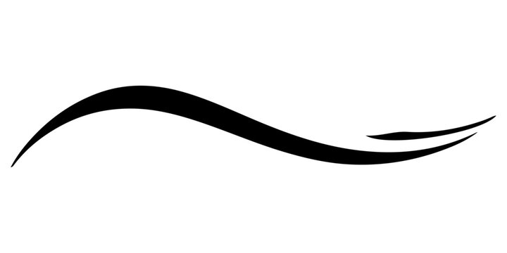 minimal abstract black oval brush stroke shape vector illustration with smooth curved line and modern monochrome geometric design on white background