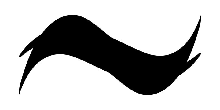 minimal abstract black oval brush stroke shape vector illustration with smooth curved line and modern monochrome geometric design on white background