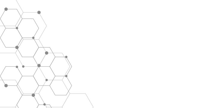 Abstract technology background with hexagons. modern geometric hexagon shape Poster, wallpaper, Landing page. geometric hexagonal, triangle, shape. Vector illustration. can be used in cover design.