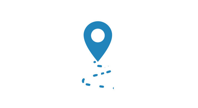Blue Location Pin Icon Symbol.