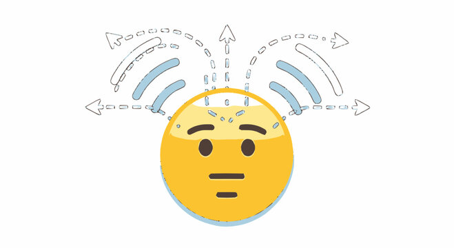 Confused yellow emoticon face expression.