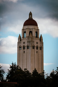 Hoover Tower seen from far away