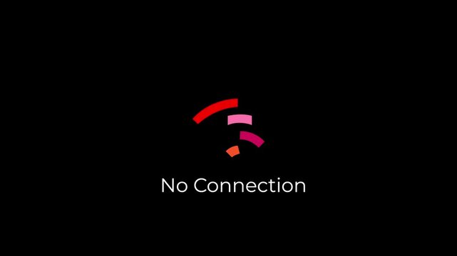 no connection wifi error popup animation with broken signal icon.