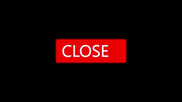 Minimal red close button with glowing neon effect and click interaction. Perfect for UI demonstrations, app mockups, and futuristic interface videos.