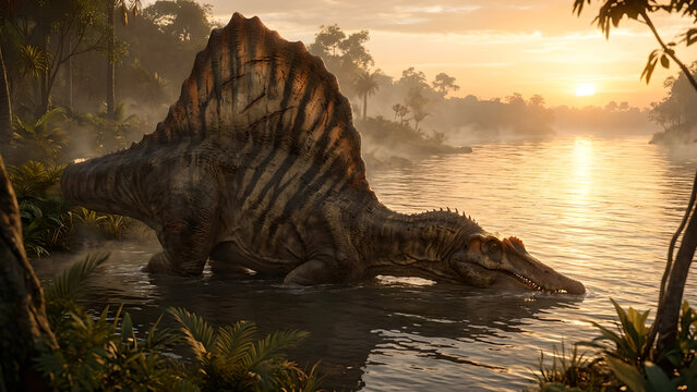 Majestic Dimetrodon at Sunset by the Ancient Seaside