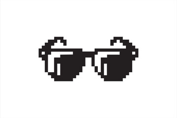 Fototapeta premium 8 bit sunglasses icon, pixel retro glasses for gaming avatars and stickers