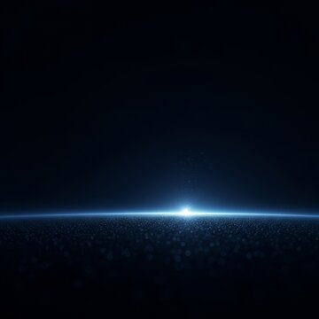 A vast, dark void features a single, tiny point of fading light to represent deep existential solitude and the beauty of insignificance, insignificant, monochrome, darkness