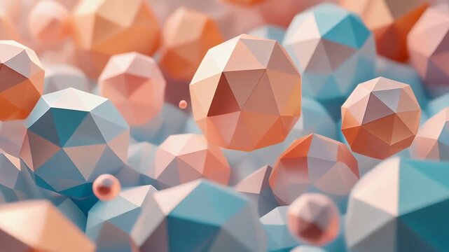 Abstract 3D Low Poly Geometric Spheres Generative AI