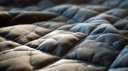 Naklejka premium Soft quilted fabric texture with blue and brown tones.