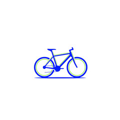 Fototapeta premium Colorful bicycle illustration with dynamic motion effect