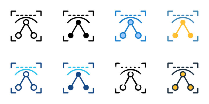 Prototype icons set multiple style collection. Editable stroke 
